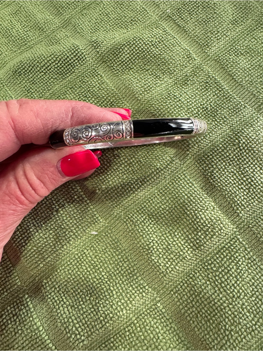 Brighton Black and Silver Decorative Lipstick Case